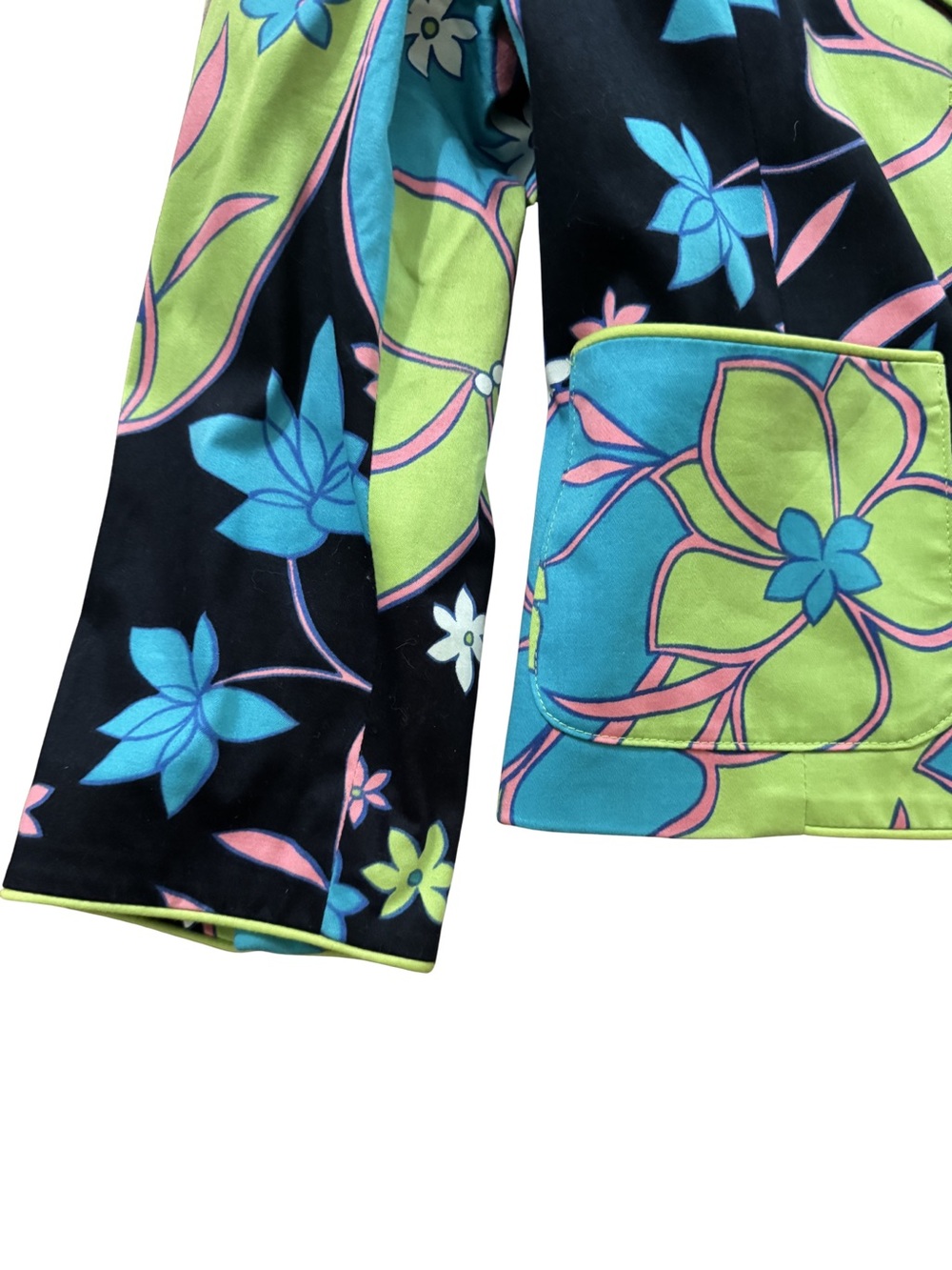 Studio by JPR Floral Patchwork Blazer - Lime Green Blue Black - Picture 4 of 11